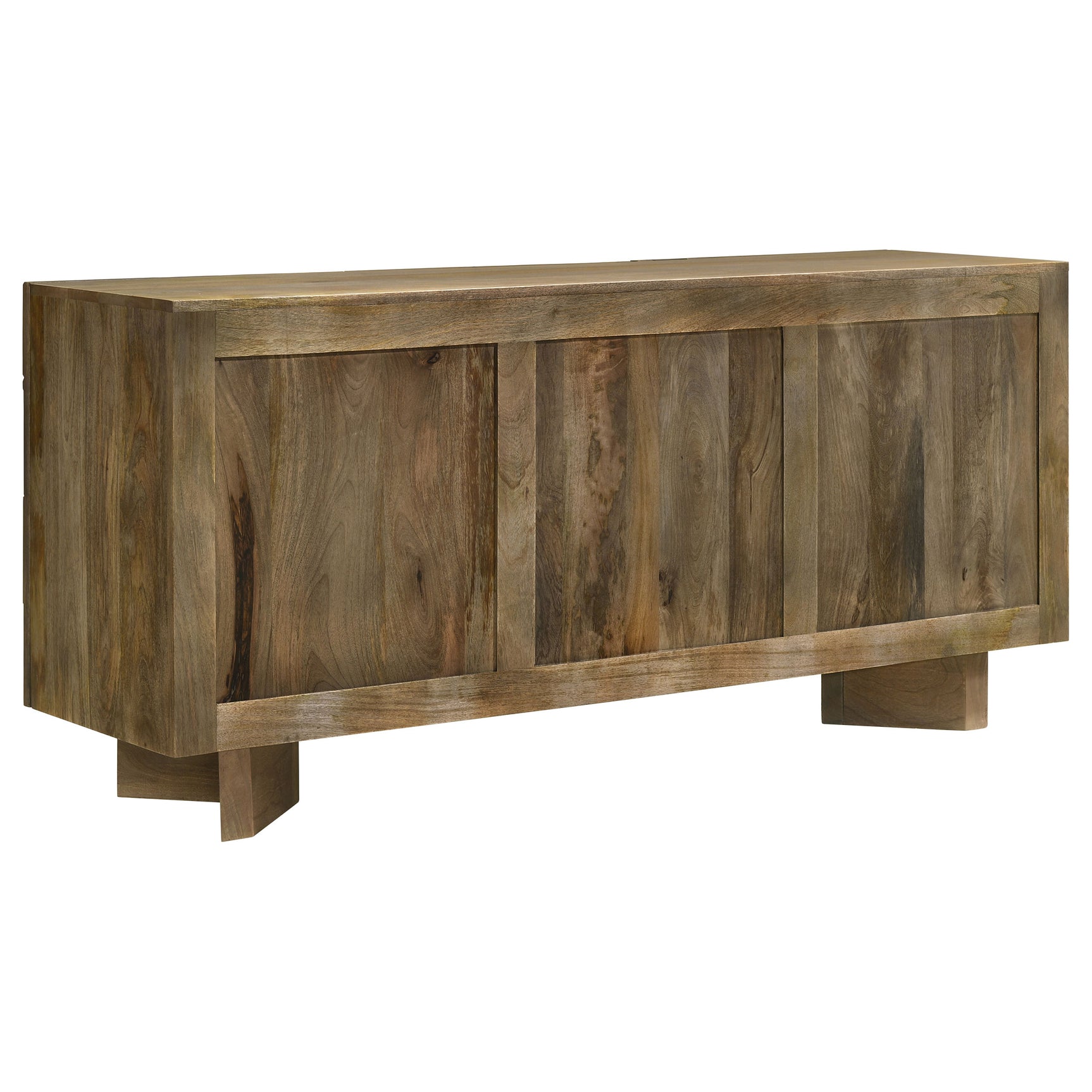Tyler 3-door Solid Wood Sideboard Buffet Cabinet Mango Brown - Tampa Furniture Outlet