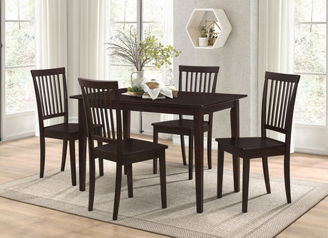 Tampa Furniture Outlet - Coaster - Gomez 5-piece Rectangular Dining Table Set Cappuccino - 150152