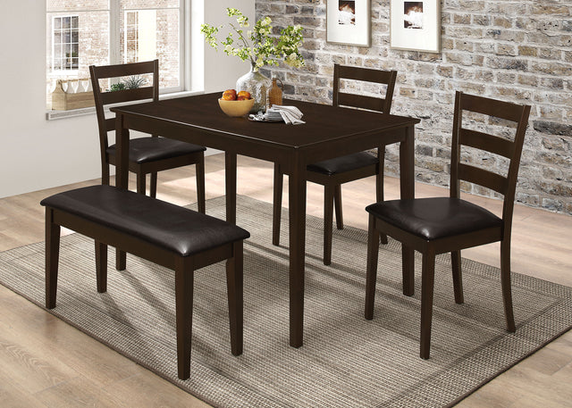 Tampa Furniture Outlet - Coaster - Guillen 5-piece Rectangular Dining Table Set Cappuccino - 150232