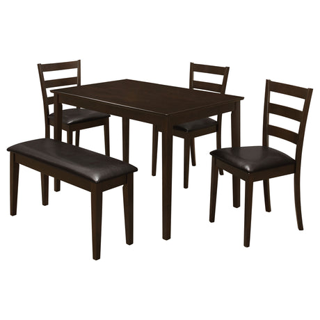 Guillen 5-piece Rectangular Dining Table Set Cappuccino - Tampa Furniture Outlet
