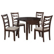 Tampa Furniture Outlet - Coaster - Barton 5-piece Round Wood Dining Table Set Dark Brown - 150340