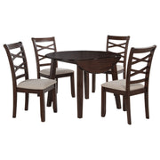 Tampa Furniture Outlet - Coaster - Barton 5-piece Round Wood Dining Table Set Dark Brown - 150340