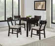 Tampa Furniture Outlet - Coaster - Catley 5-piece Round Drop Leaf Dining Table Set Dark Coffee - 150350