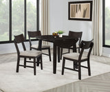 Tampa Furniture Outlet - Coaster - Catley 5-piece Round Drop Leaf Dining Table Set Dark Coffee - 150350