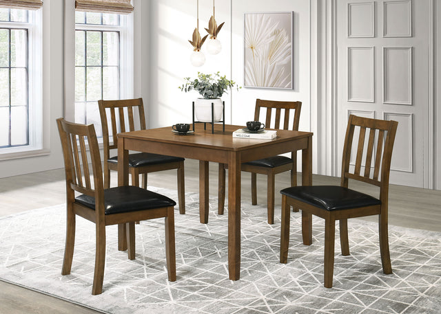 Tampa Furniture Outlet - Coaster - Parkwood 5-piece Square Dining Table Set Honey Brown - 150400