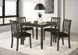 Tampa Furniture Outlet - Coaster - Parkwood 5-piece Square Dining Table Set Charcoal - 150410