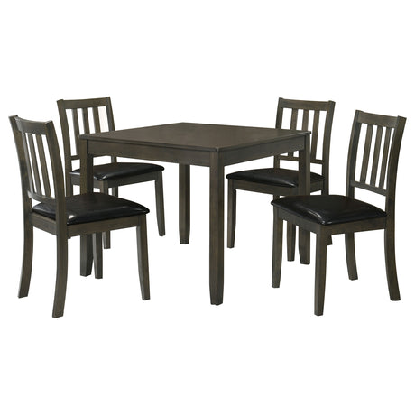Parkwood 5-piece Square Dining Table Set Charcoal - Tampa Furniture Outlet