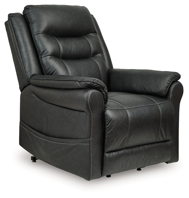Tampa Furniture Outlet - Ashley Furniture - Oatman Living Room - Power Lift Recliner / Umber - 1800412