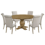 Florence 7-piece Round Dining Table Set Rustic Honey - Tampa Furniture Outlet