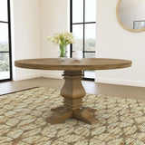 Florence Round 60-inch Wood Dining Table Rustic Honey - Tampa Furniture Outlet