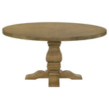 Florence Round 60-inch Wood Dining Table Rustic Honey - Tampa Furniture Outlet