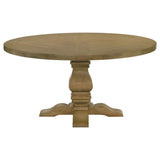 Florence Round 60-inch Wood Dining Table Rustic Honey - Tampa Furniture Outlet