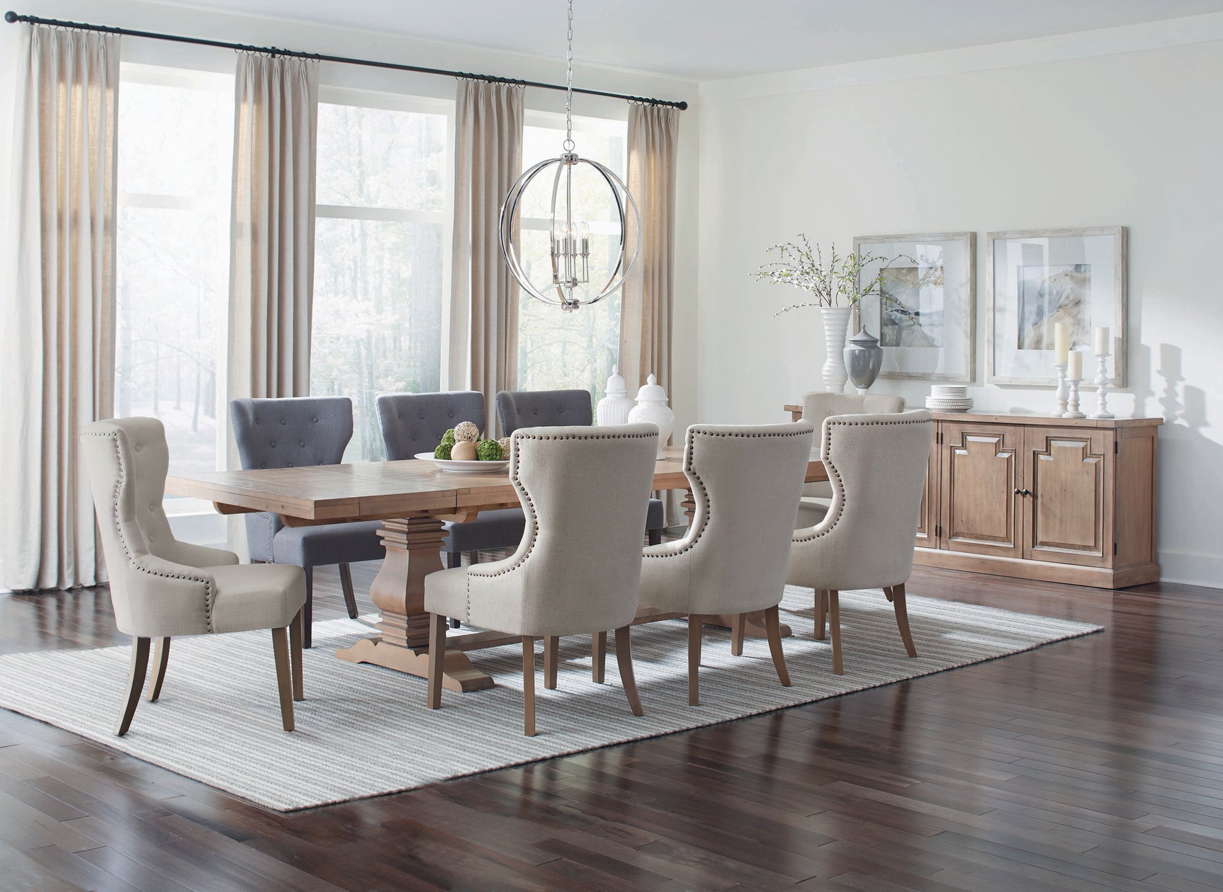 Florence 126-inch Extension Dining Table Rustic Honey - Tampa Furniture Outlet