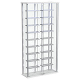 Montara Tempered Glass Wine Storage LED Curio Cabinet Chrome - Tampa Furniture Outlet