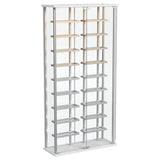 Montara Tempered Glass Wine Storage LED Curio Cabinet Chrome - Tampa Furniture Outlet
