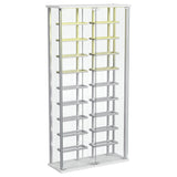 Montara Tempered Glass Wine Storage LED Curio Cabinet Chrome - Tampa Furniture Outlet