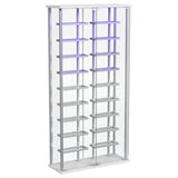Montara Tempered Glass Wine Storage LED Curio Cabinet Chrome - Tampa Furniture Outlet