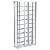 Montara Tempered Glass Wine Storage LED Curio Cabinet Chrome - Tampa Furniture Outlet