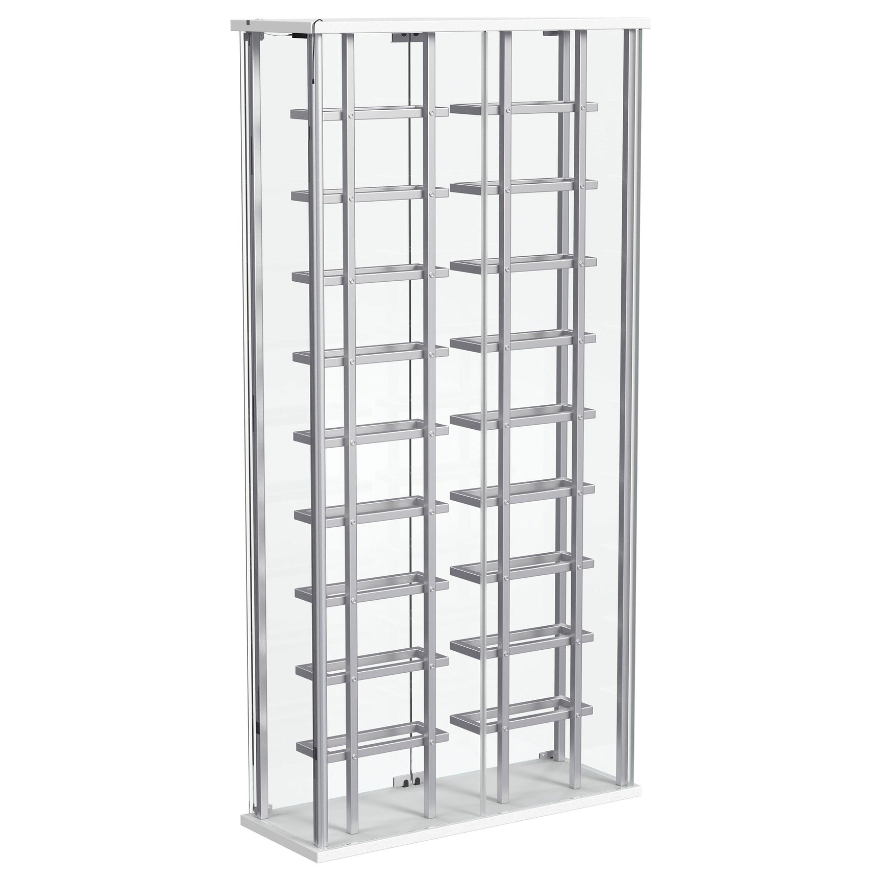 Montara Tempered Glass Wine Storage LED Curio Cabinet Chrome - Tampa Furniture Outlet