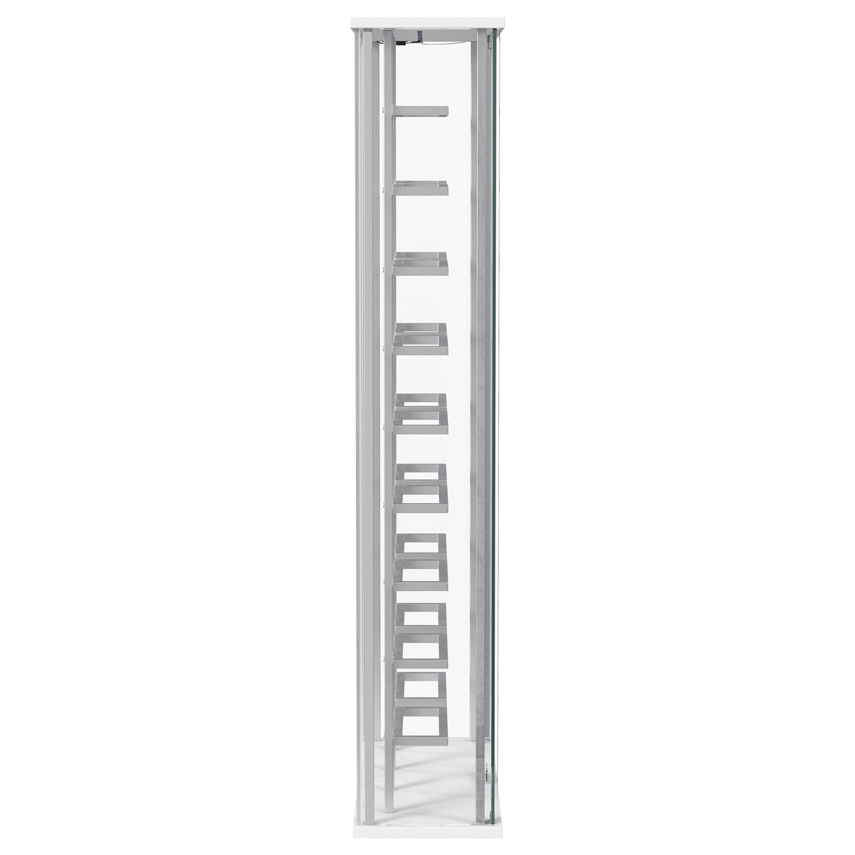 Montara Tempered Glass Wine Storage LED Curio Cabinet Chrome - Tampa Furniture Outlet