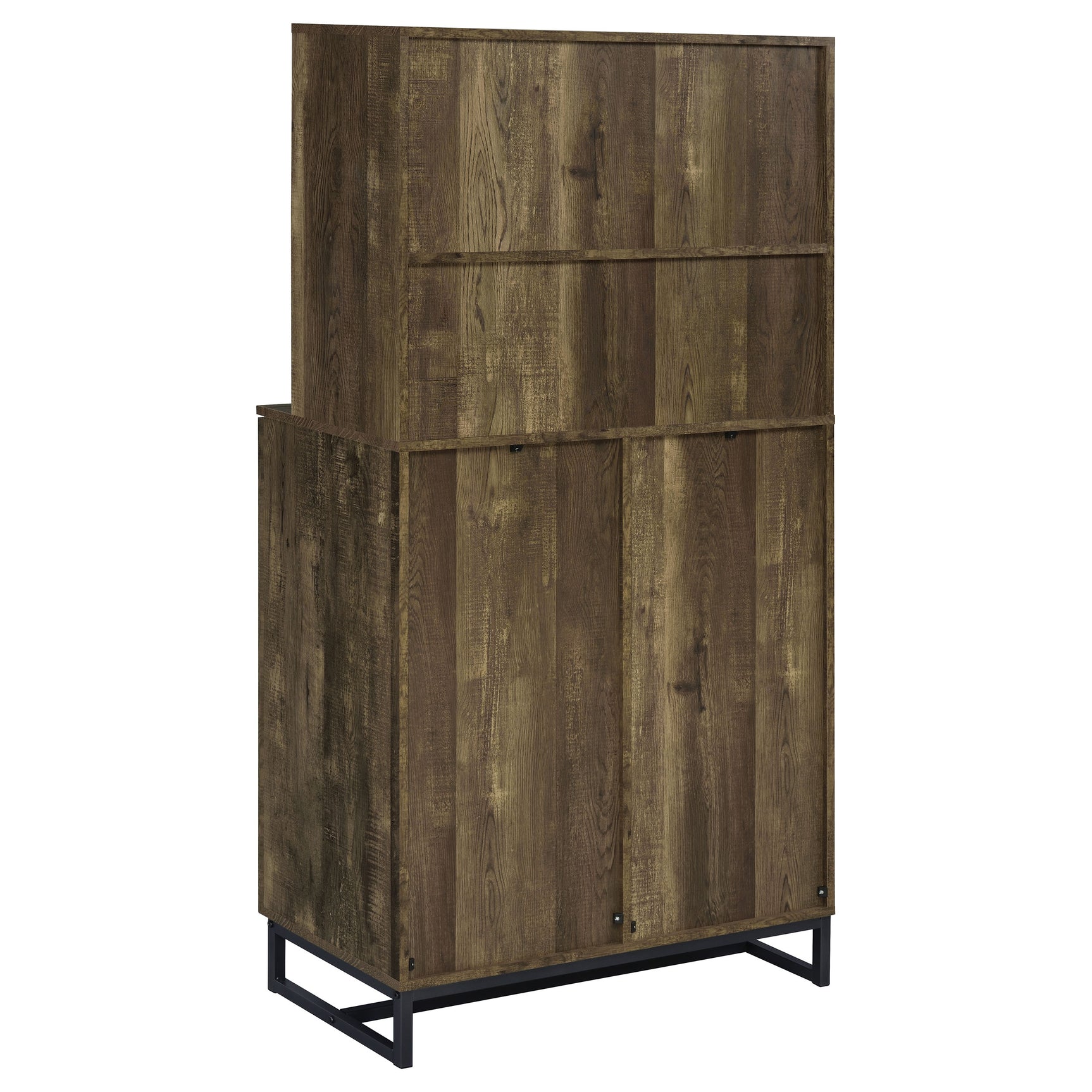 Mendoza 2-door Home Bar Cabinet Wine Storage Rustic Oak - Tampa Furniture Outlet
