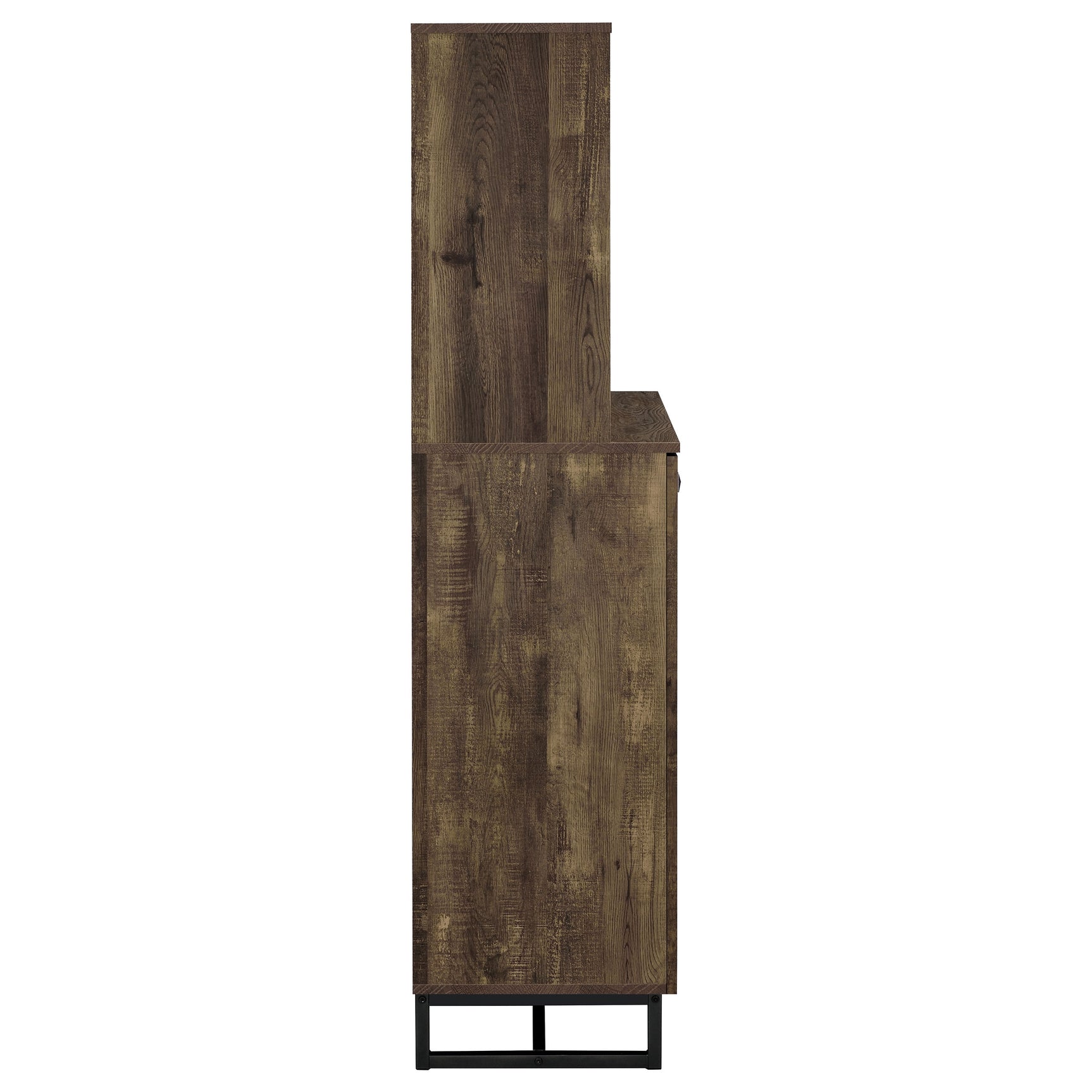 Mendoza 2-door Home Bar Cabinet Wine Storage Rustic Oak - Tampa Furniture Outlet
