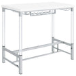 Tampa Furniture Outlet - Coaster - Norcrest 47-inch Acrylic Leg Bar Table White High Gloss - 182101