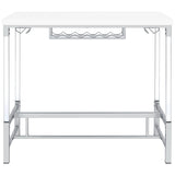 Norcrest 47-inch Acrylic Leg Bar Table White High Gloss - Tampa Furniture Outlet