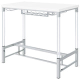 Norcrest 47-inch Acrylic Leg Bar Table White High Gloss - Tampa Furniture Outlet