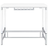 Norcrest 47-inch Acrylic Leg Bar Table White High Gloss - Tampa Furniture Outlet
