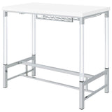 Norcrest 47-inch Acrylic Leg Bar Table White High Gloss - Tampa Furniture Outlet