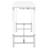 Norcrest 47-inch Acrylic Leg Bar Table White High Gloss - Tampa Furniture Outlet