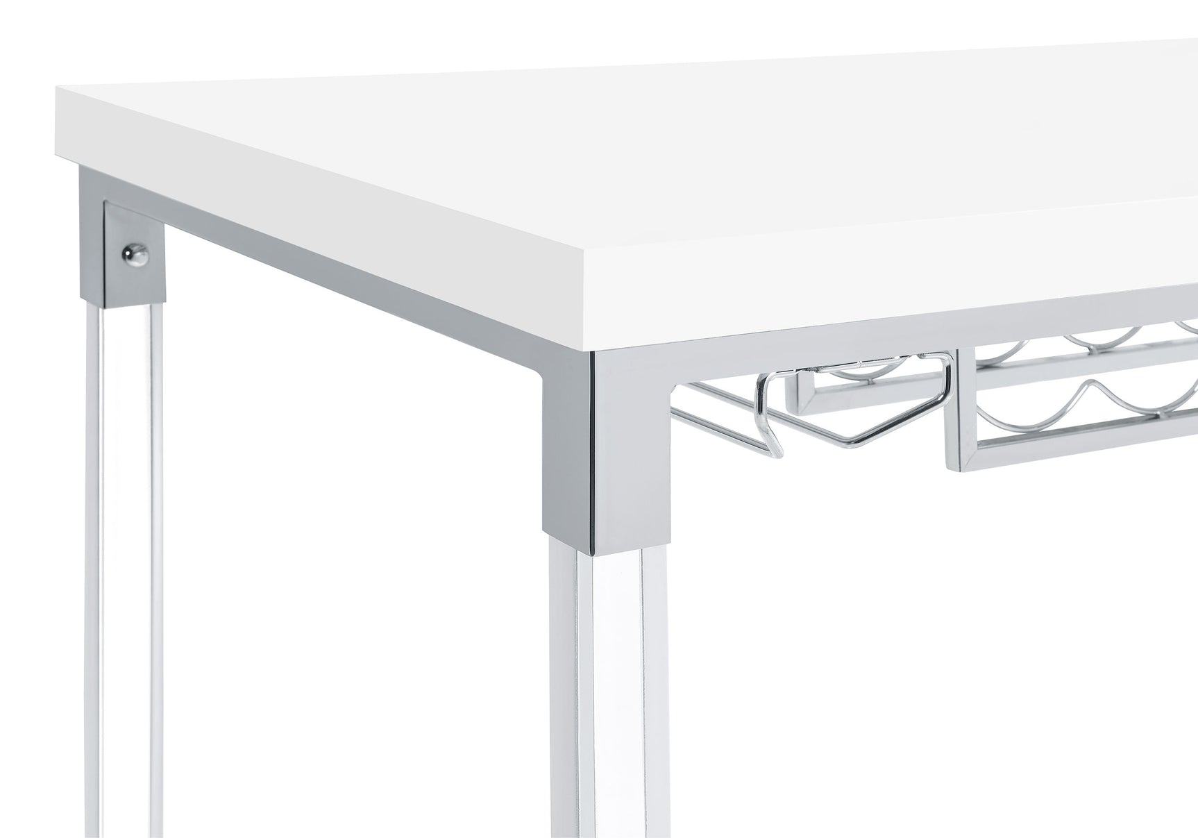 Norcrest 47-inch Acrylic Leg Bar Table White High Gloss - Tampa Furniture Outlet