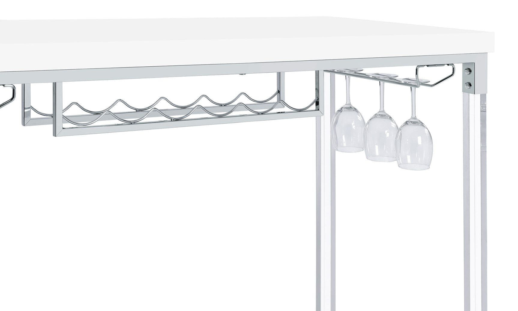 Norcrest 47-inch Acrylic Leg Bar Table White High Gloss - Tampa Furniture Outlet