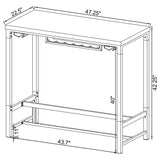 Norcrest 47-inch Acrylic Leg Bar Table White High Gloss - Tampa Furniture Outlet