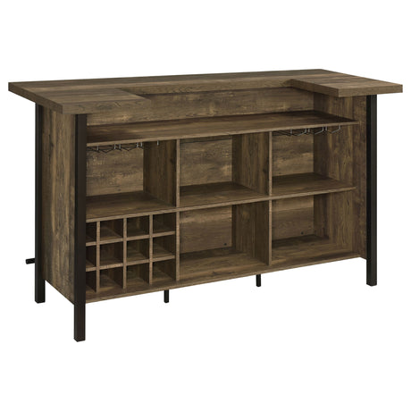 Bellemore Freestanding Home Bar Wine Cabinet Rustic Oak - Tampa Furniture Outlet