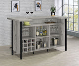 Bellemore Freestanding Home Bar Wine Cabinet Grey Driftwood - Tampa Furniture Outlet