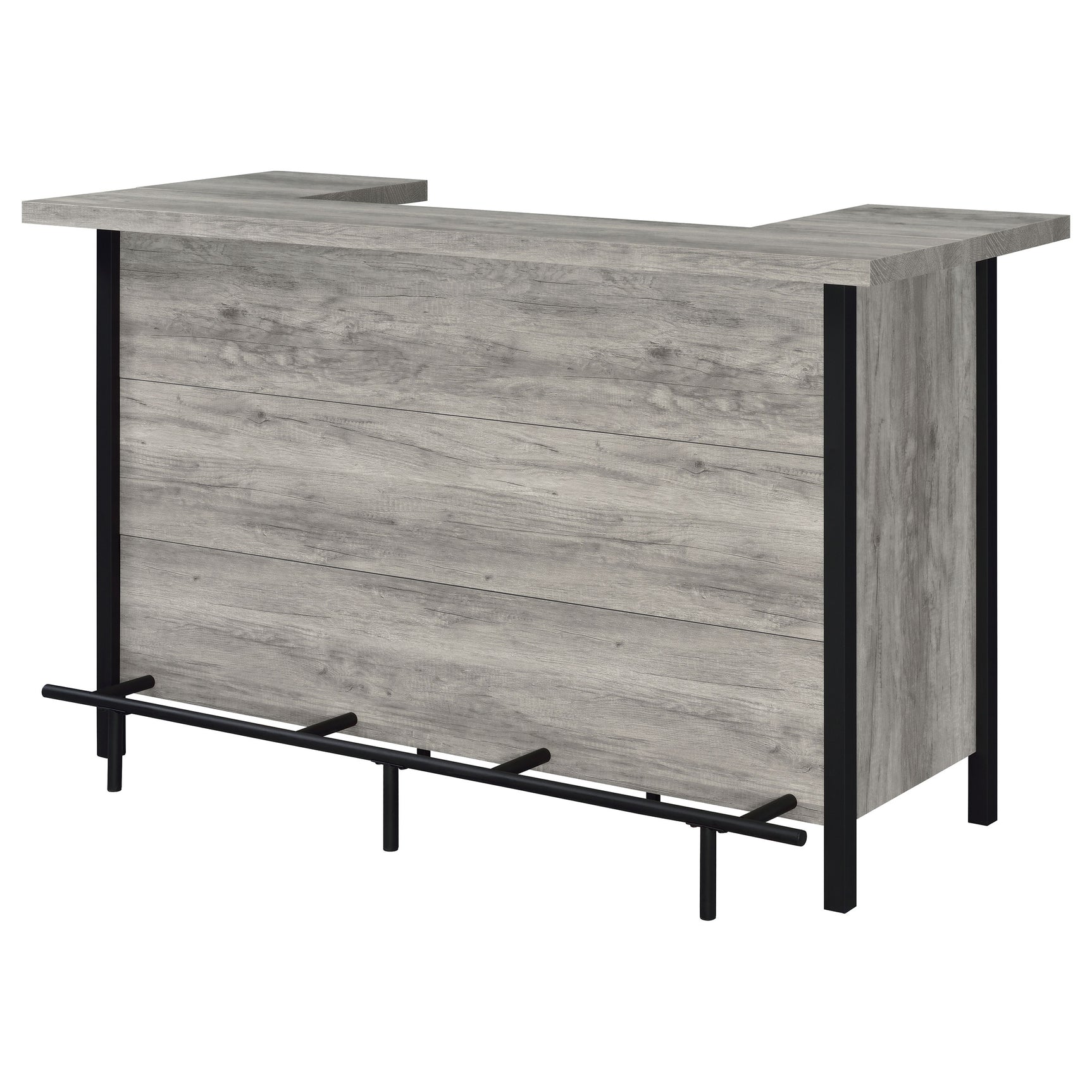 Bellemore Freestanding Home Bar Wine Cabinet Grey Driftwood - Tampa Furniture Outlet