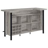 Bellemore Freestanding Home Bar Wine Cabinet Grey Driftwood - Tampa Furniture Outlet