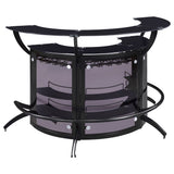 Dallas 3-piece Curved Freestanding Home Bar Cabinet Black - Tampa Furniture Outlet