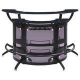 Dallas 3-piece Curved Freestanding Home Bar Cabinet Black - Tampa Furniture Outlet