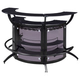 Dallas 3-piece Curved Freestanding Home Bar Cabinet Black - Tampa Furniture Outlet
