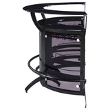 Dallas 3-piece Curved Freestanding Home Bar Cabinet Black - Tampa Furniture Outlet
