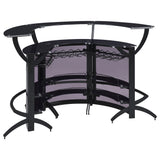 Dallas 3-piece Curved Freestanding Home Bar Cabinet Black - Tampa Furniture Outlet