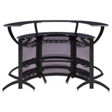 Dallas 3-piece Curved Freestanding Home Bar Cabinet Black - Tampa Furniture Outlet