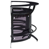 Dallas 3-piece Curved Freestanding Home Bar Cabinet Black - Tampa Furniture Outlet