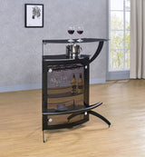 Dallas 2-shelf Curved Freestanding Home Bar Cabinet Black - Tampa Furniture Outlet