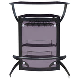 Dallas 2-shelf Curved Freestanding Home Bar Cabinet Black - Tampa Furniture Outlet