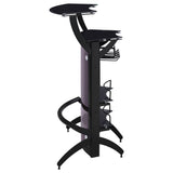 Dallas 2-shelf Curved Freestanding Home Bar Cabinet Black - Tampa Furniture Outlet