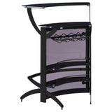 Dallas 2-shelf Curved Freestanding Home Bar Cabinet Black - Tampa Furniture Outlet